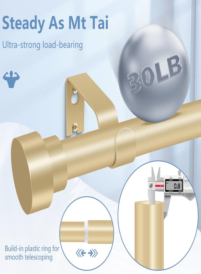 hei! dear 2 Pack Gold Curtain Rods for Windows 28 to 48 Inch (1.5-5ft), 1” Diameter Heavy Duty Curtain Rod, Adjustable Rods, Modern Decorative Drapery Rod, Brass Gold,30"-58" - Image 2