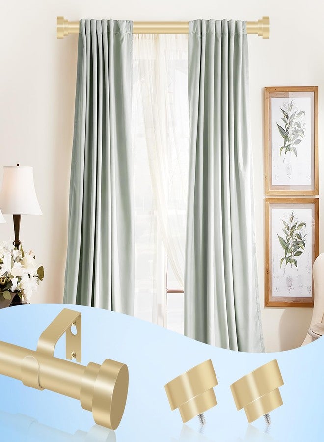 hei! dear 2 Pack Gold Curtain Rods for Windows 28 to 48 Inch (1.5-5ft), 1” Diameter Heavy Duty Curtain Rod, Adjustable Rods, Modern Decorative Drapery Rod, Brass Gold,30"-58" - Image 4