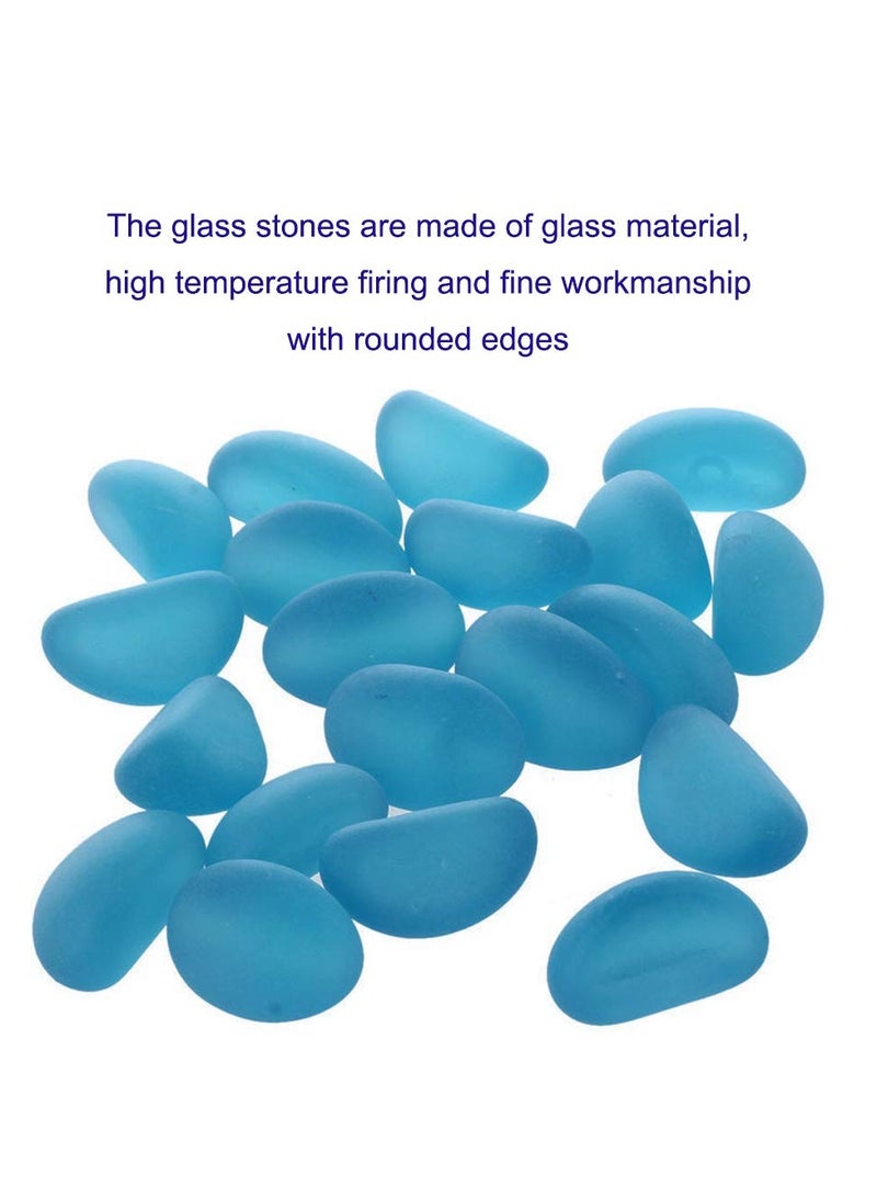 Aquarium glass stone decoration blue marble pebbles fresh water artificial frosted stone fluorescent stone fish tank crafts decoration gravel Vase Filler - Image 4