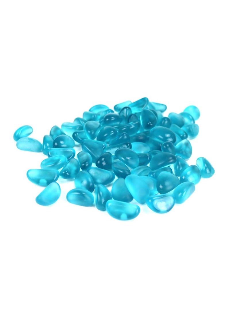 Aquarium glass stone decoration blue marble pebbles fresh water artificial frosted stone fluorescent stone fish tank crafts decoration gravel Vase Filler - Image 1