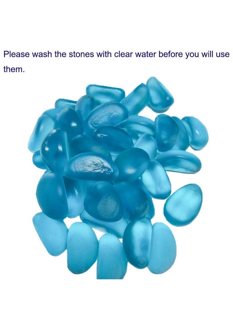 Aquarium glass stone decoration blue marble pebbles fresh water artificial frosted stone fluorescent stone fish tank crafts decoration gravel Vase Filler - Image 5