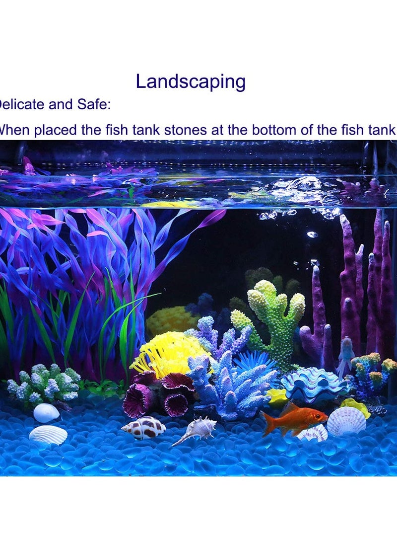 Aquarium glass stone decoration blue marble pebbles fresh water artificial frosted stone fluorescent stone fish tank crafts decoration gravel Vase Filler - Image 2