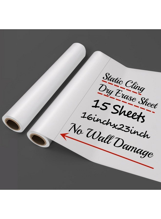 ZHIDIAN 2 Roll Static Cling Dry Erase Sheets, Removable Reusable Whiteboard Poster Paper For Wall, Portable White Board Dry Erase Wallpaper 16.5X23-30 Sheets - Image 1