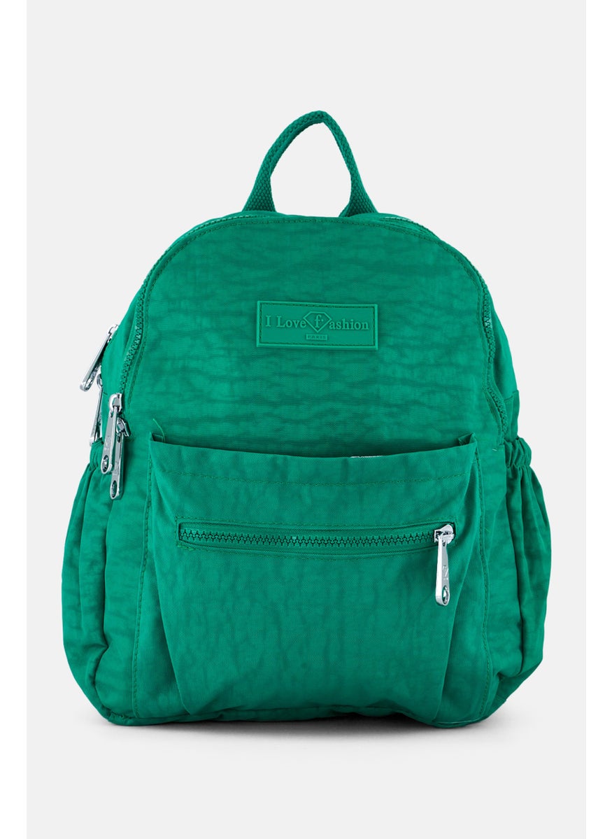 I Love Fashion Women Brand Logo Backpack 26 L x 31 H x 12 W cm, Green  - Image 1