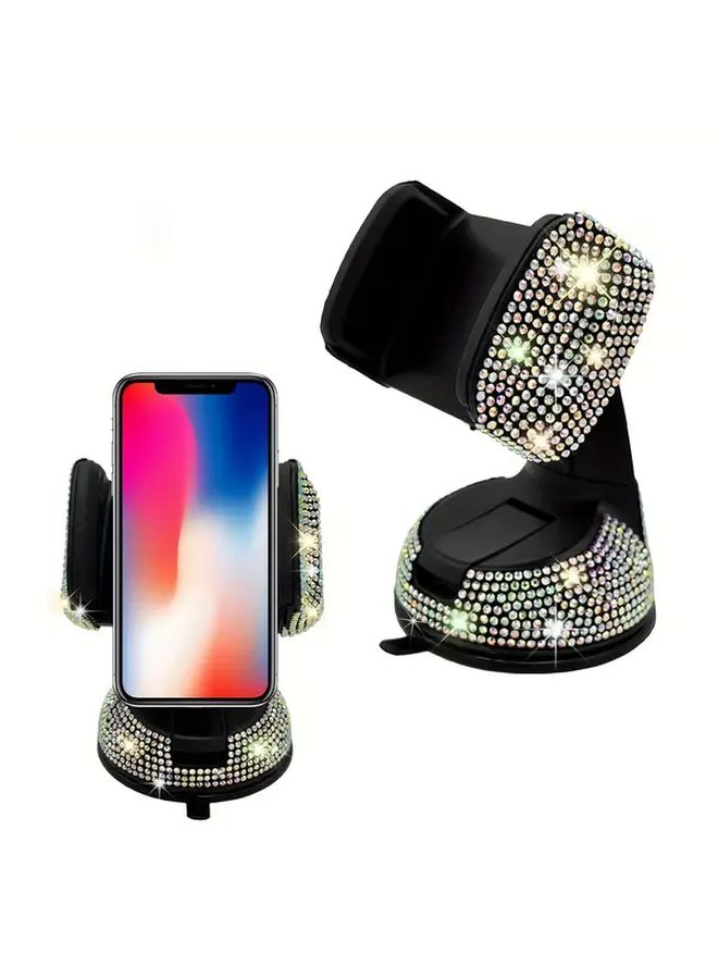 Back Rhinestone Glowing Car Phone Holder 360 Adjustable Air Vent Universal Dashboard Mount - Image 1