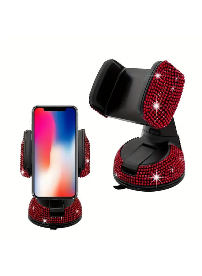 Back Rhinestone Glowing Car Phone Holder 360 Adjustable Air Vent Universal Dashboard Mount - Image 4