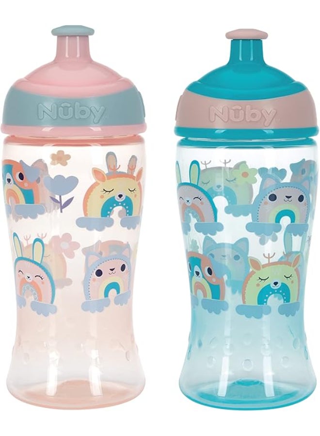 Nuby Super Slurp Cup, Toddler Straw Drinking Cup with Flip Straw Design, Leak Resistant Water Bottle for Everyday Hydration and Travel, Assorted - Image 1
