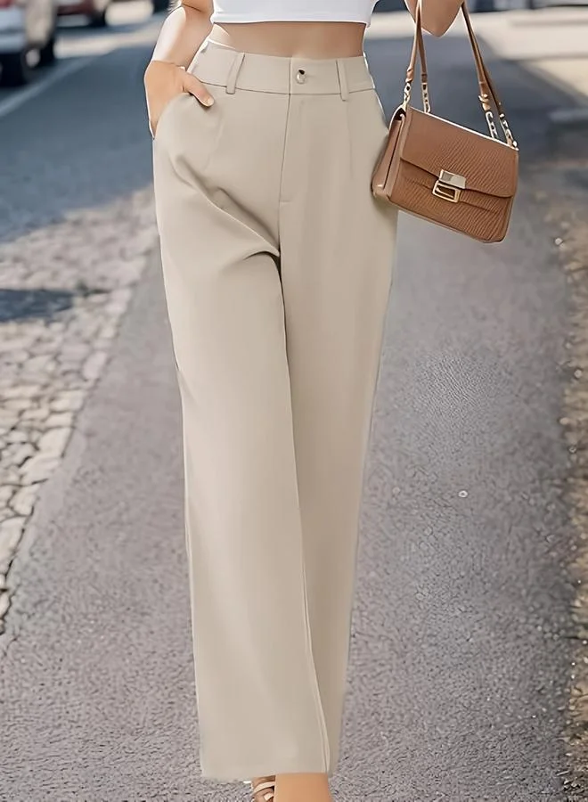Take Two Solid Pocket Detail Wide Leg Pants