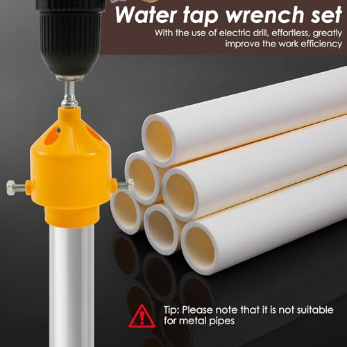 Tzdxfgl PVC Pipe Threader Kit Compatible Electric Drill, PVC Thread Maker Tool with 3 Dies(1/2", 3/4", 1") Water Pipe Threading Plumbing Tool for Internal & External Threads on Plastic Pipes - Image 3