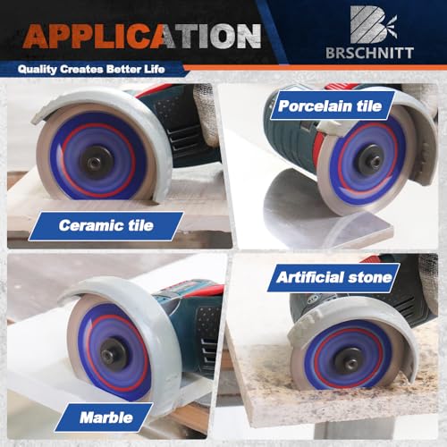 BRSCHNITT 75 mm / 3 inch Diamond Ceramic Cutting Disc - 3pcs 3" Diamond Tile Blade for Ceramic Tile Porcelain Tile Marble Arbor 3/8''(10mm) - Image 4