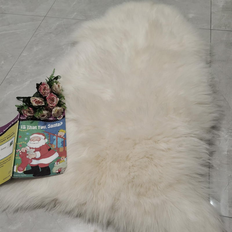 Kopal Genuine Australian Sheepskin Rug, Real Lambskin Area Rug, 2x3 ft Single Pelt, Natural White - Image 2