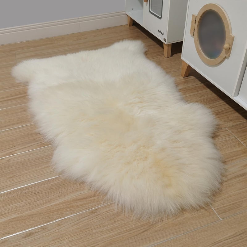 Kopal Genuine Australian Sheepskin Rug, Real Lambskin Area Rug, 2x3 ft Single Pelt, Natural White - Image 5