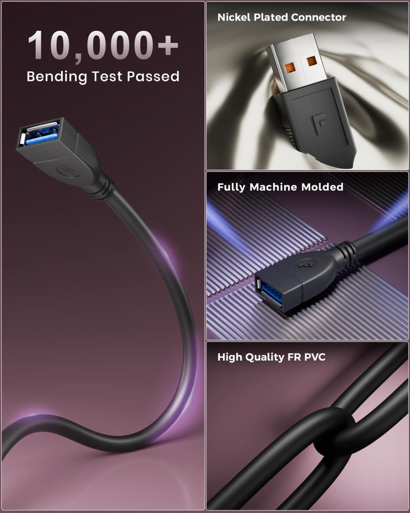 FEDUS TitanLink USB 2.0 Extension Cable Type-A Male to Female 5 Meter High-Speed 480Mbps Data Transfer Charging Extender Cord for TV, Printer, Webcam, Keyboard, Mouse, Gamepad, PC,Laptop,Hubs,Scanner - Image 3