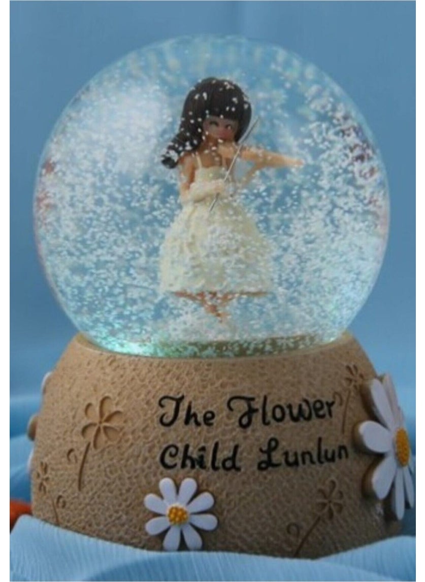 Fbz Home Daisy Themed Musical Lighted Snow Globe Large Snow Motor Glass Globe  - Image 2