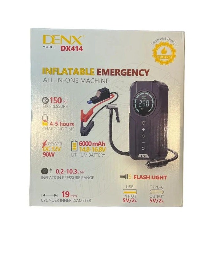 Denx Inflatable Emergency All-in-one Machine, Car Starter, Superfast Inflator,  LED Light  - Image 3
