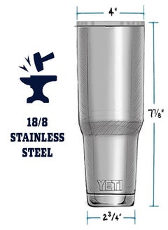 YETI Rambler 30 Oz Tumbler, Stainless Steel, Vacuum Insulated With Magslider Lid, Nordic Purple  - Image 2