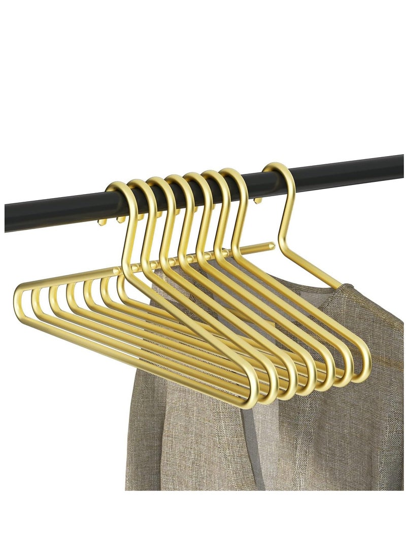 KASTWAVE 17”Premium Matte Gold Aluminum Coat Hangers 8 pcs, Gold Metal Suit Hangers,Aluminum Alloy Clothes Hangers（Gold）  - Image 1