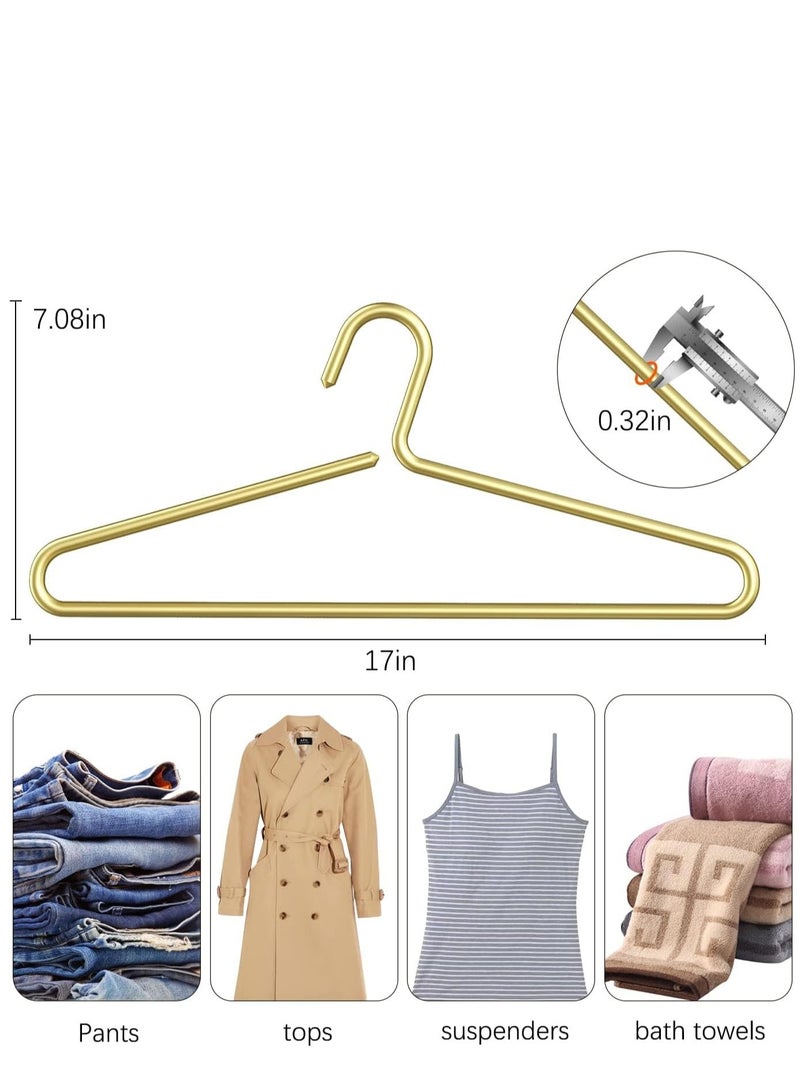 KASTWAVE 17”Premium Matte Gold Aluminum Coat Hangers 8 pcs, Gold Metal Suit Hangers,Aluminum Alloy Clothes Hangers（Gold）  - Image 2