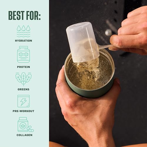 BlenderBottle بلندر بوتل 2 في 1 زجاجة شاي معزولة من الفولاذ المقاوم للصدأ، غطاء مانع للتسرب، قشة، بلندر بول، خالية من BPA، لشيكات البروتين، العصائر، وما قبل التمرين، 24 أونصة، أخضر (زجاج البحر) - Image 4