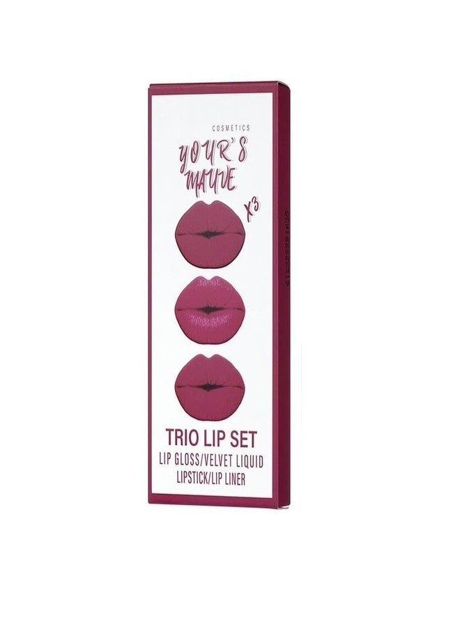 Nema NM Nema 3 In 1 Lip Gloss Set With Matte Lipstick,Moisturizing Lip Gloss And 2mm Lip Liner - Your's Mauve - Image 3