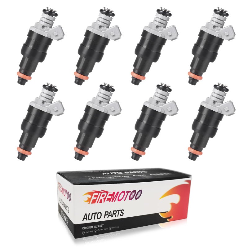 FIREMOTOO Fuel Injector Set of 8 Compatible with Jeep Grand Cherokee TJ Wrangler for Dodge B1500 B2500 B3500 Ram 1500 2500 3500 Van Durango Dakota 19962002 Replace FJ682 53030778 81211128 1 Hole - Image 2
