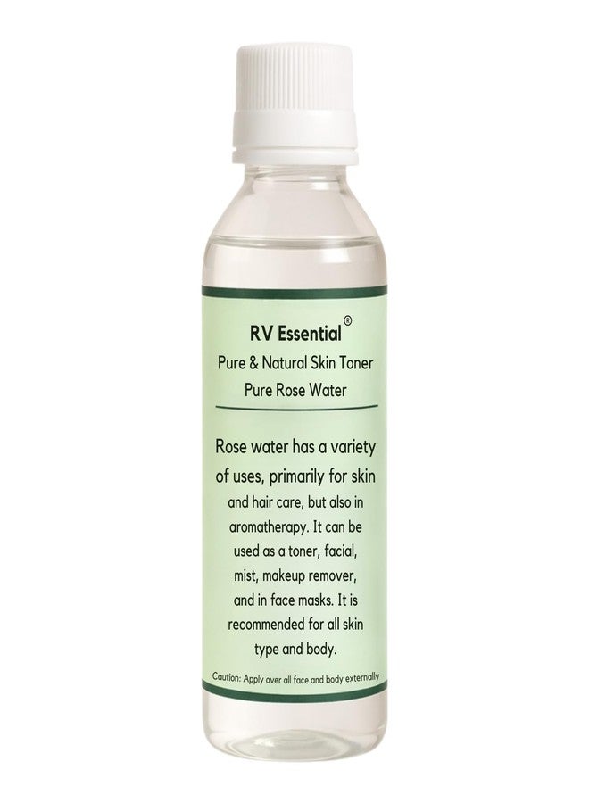 R V Essential Pure Rose Water/Gulab Jal 200ml- (100% Pure and Natural Steam Distlled) Facial Toner For Skin Face Hair Body Nails Scalp Massage Hydrating Refreshing - Image 2