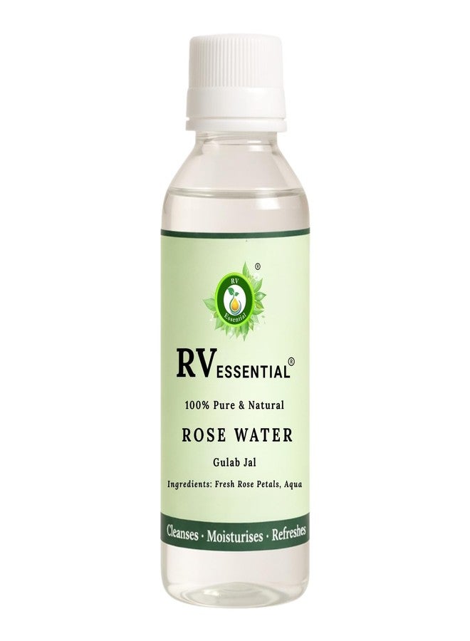 R V Essential Pure Rose Water/Gulab Jal 200ml- (100% Pure and Natural Steam Distlled) Facial Toner For Skin Face Hair Body Nails Scalp Massage Hydrating Refreshing - Image 1