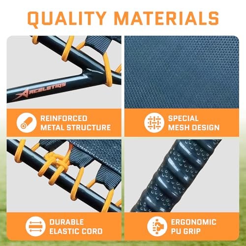 ACELETIQS Fungo Racket Fugo Bat Baseball Racket Training Equipment | 1lb Extreme Lightweight Baseball and Softball Training Equipment | Perfect Parent/Coach Accesories (Bungee Netting) - Image 5