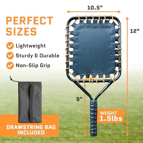 ACELETIQS Fungo Racket Fugo Bat Baseball Racket Training Equipment | 1lb Extreme Lightweight Baseball and Softball Training Equipment | Perfect Parent/Coach Accesories (Bungee Netting) - Image 4