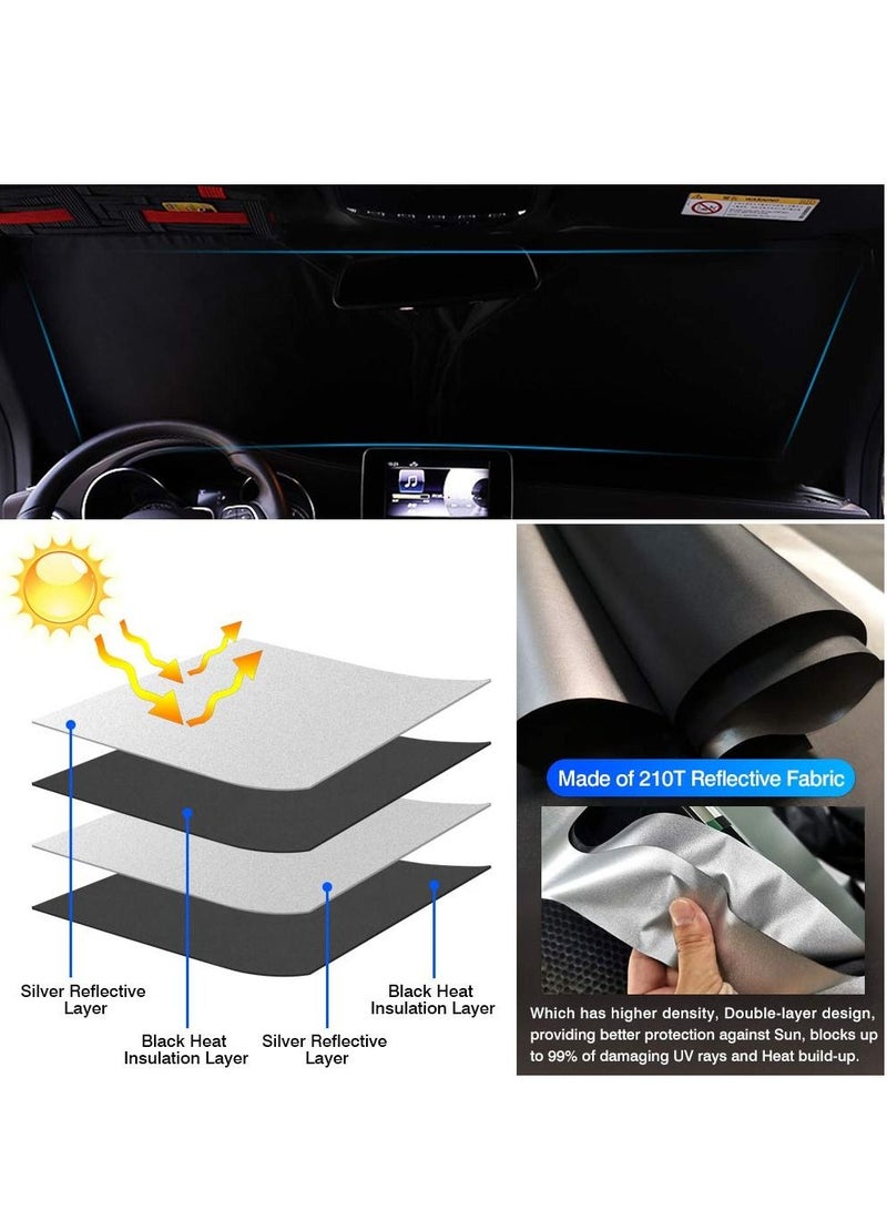 Windshield Sun Shade for Tesla Model 3 2016-2022, Sunshade Window Shade Foldable Blocks UV Rays Keep Your Car Cooler, Design for Tesla Accessories