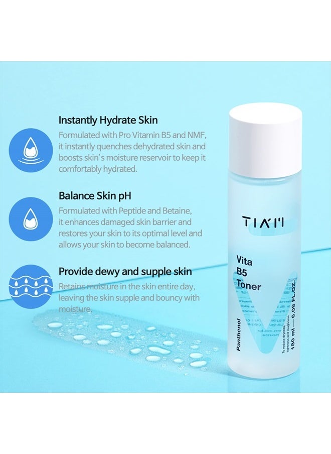 TIAM - TIAM Vita B5 Toner, Deep Hydrating Toner Korean, Low pH Toner for Dry Sensitive Skin, Toner for Combination Skin, b5 Vitamin, Alcohol Free, Fragrance Free, 6.1 Fl Oz - Image 1