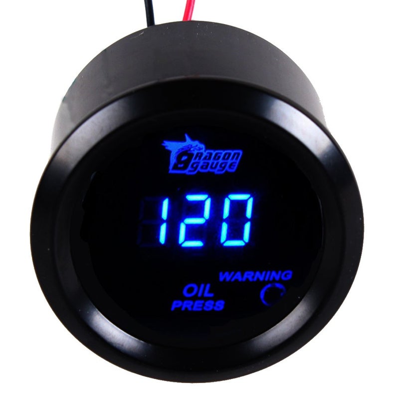 ESUPPORT Car 2" 52mm Digital Oil Press Pressure Gauge Blue LED - Image 4