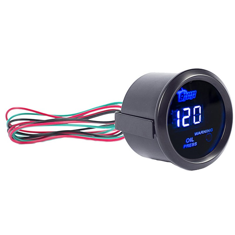 ESUPPORT Car 2" 52mm Digital Oil Press Pressure Gauge Blue LED - Image 5