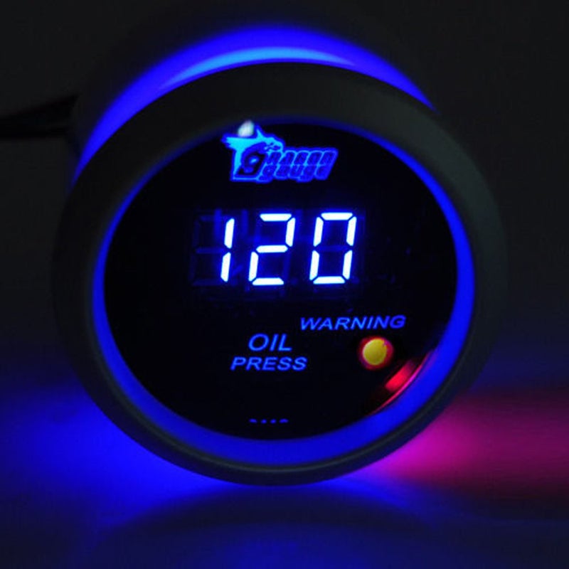 ESUPPORT Car 2" 52mm Digital Oil Press Pressure Gauge Blue LED - Image 2