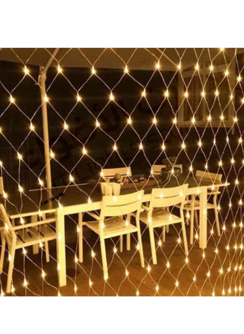 Loquat Yellow LED decorative lighting net for lighting gardens, palm trees and house walls, 3*3 meters - Image 2