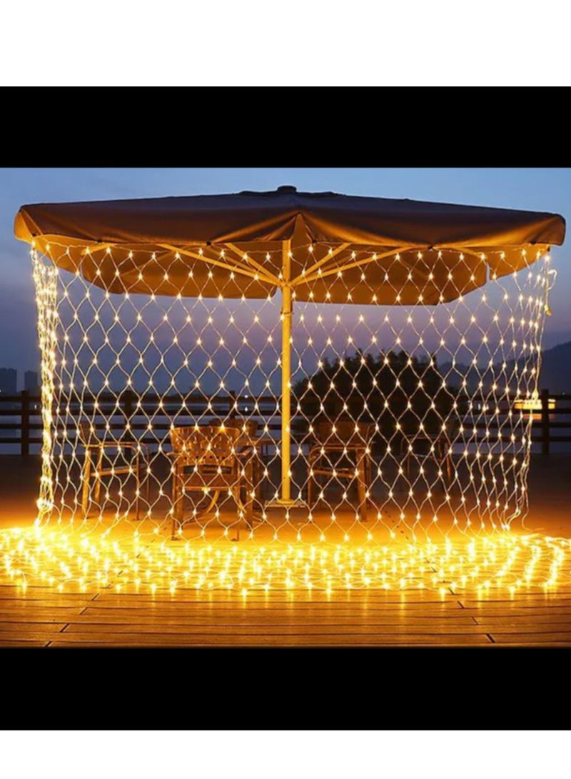 Loquat Yellow LED decorative lighting net for lighting gardens, palm trees and house walls, 3*3 meters - Image 1