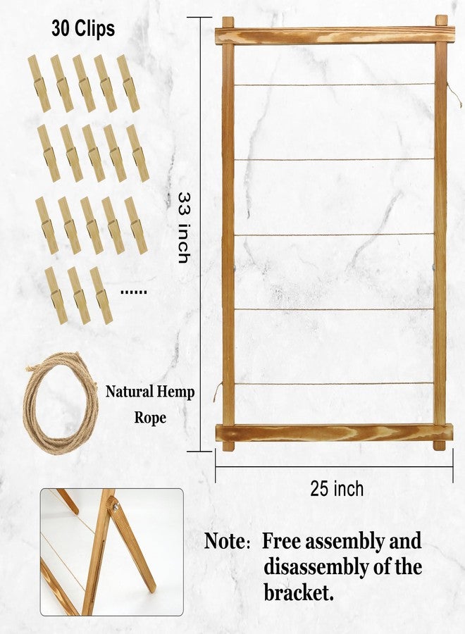 FramePro Freestanding Photo Display Board with Clips, Stable Tabletop Picture Frame Stand Holds 30+ Photos, Graduation Centerpiece Decorations 2026, Wooden Board for Photos, Artworks (Carbonized) - Image 5