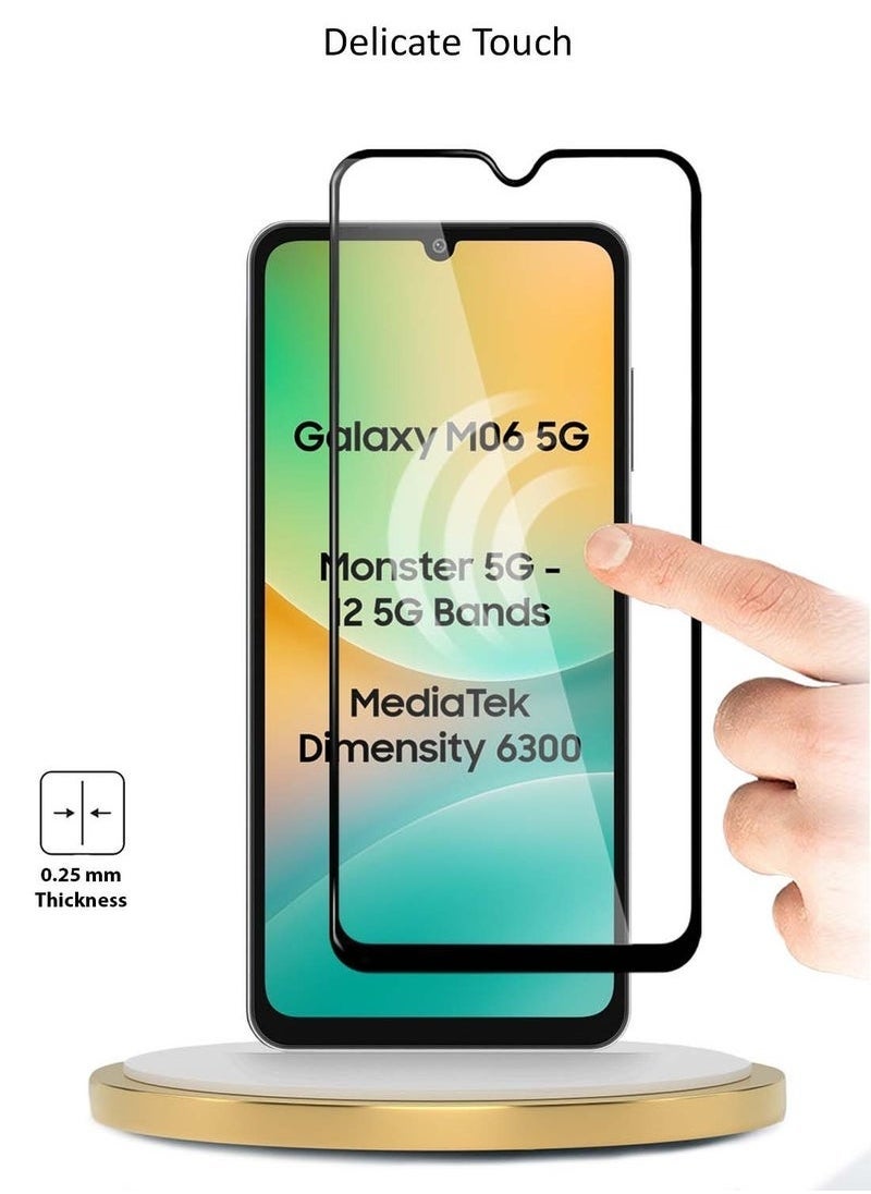 vesus Samsung Galaxy M06 5G 2025 / F06 5G 2025 Premium E2E Tempered Glass Screen Protector â€“ Full Glue Full Cover with Edge-to-Edge Protection, 9H Hardness, Ultra-Clear Display, Anti-Scratch, Bubble-Free Installation â€“ Clear/Black - Image 3