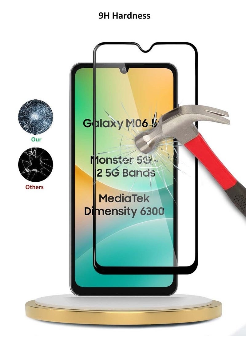 vesus Samsung Galaxy M06 5G 2025 / F06 5G 2025 Premium E2E Tempered Glass Screen Protector â€“ Full Glue Full Cover with Edge-to-Edge Protection, 9H Hardness, Ultra-Clear Display, Anti-Scratch, Bubble-Free Installation â€“ Clear/Black - Image 2