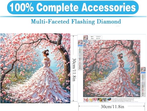 MOMDEDP Beauty Diamond Art Painting Kits for Adults - Full Drill Girl Diamond Dots Paintings for Beginners, Round 5D Paint with Diamonds Pictures Gem Art Painting Kits DIY Adult Crafts Kits 12x12inch - Image 5