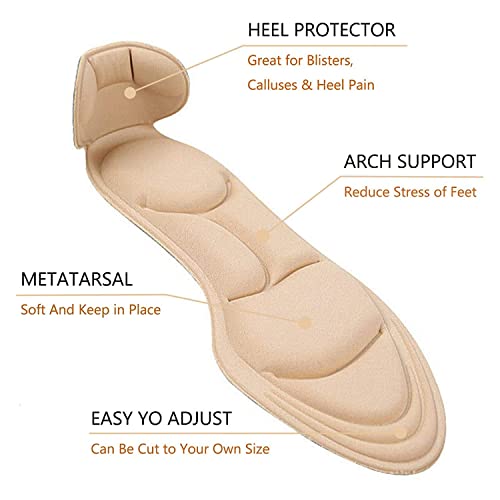 Hexwell Heel Insoles For Women 1 Pair Shoe Insoles Heel Cushions Sponge Shoes Pads with High Heel Inserts for Loose Shoes, Metatarsal Pain, Arch Pain, Foot Pain, Heel Sore and Heel Spurs (Size 5-10) - Image 4