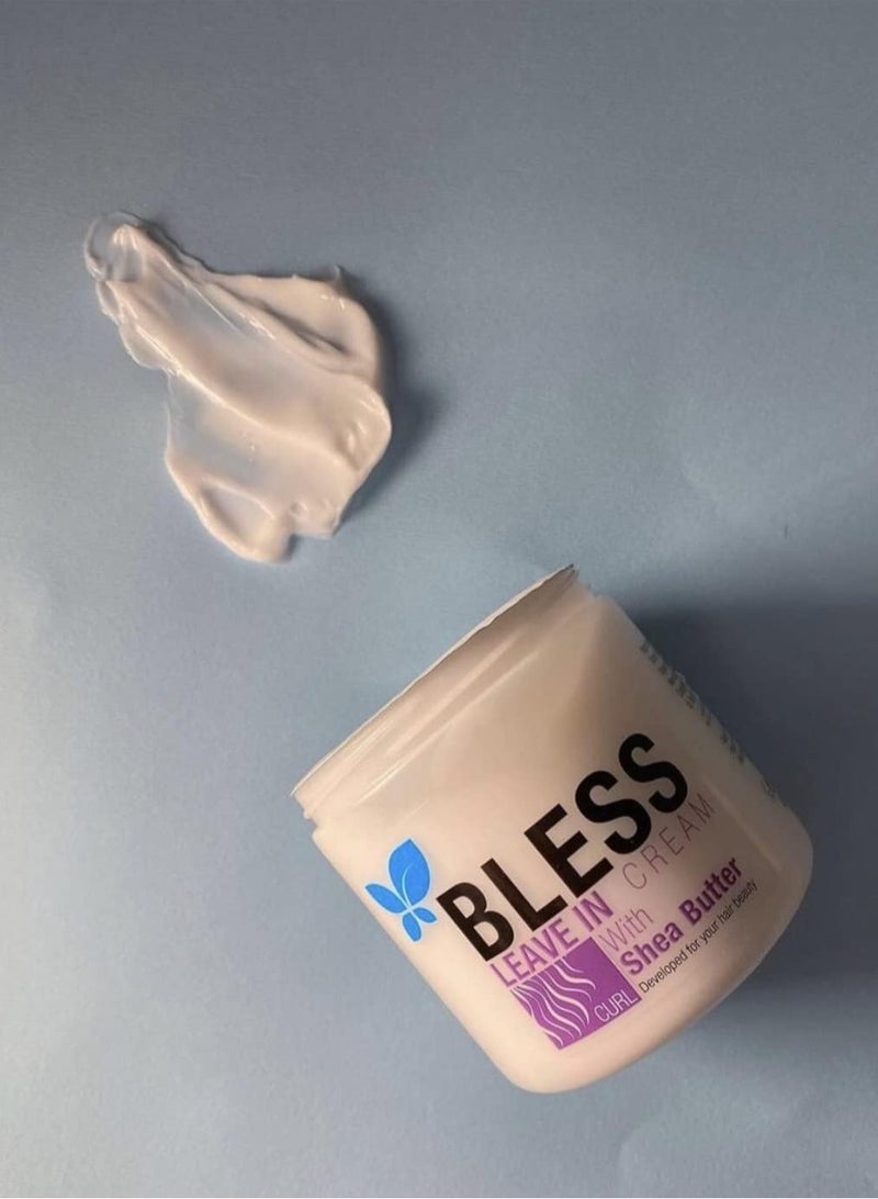 بليس كريم BLESS للشعر الكيرلي – يُترك على الشعر – بزبدة الشيا – ترطيب عميق ولمعان – 450 مل - Image 2