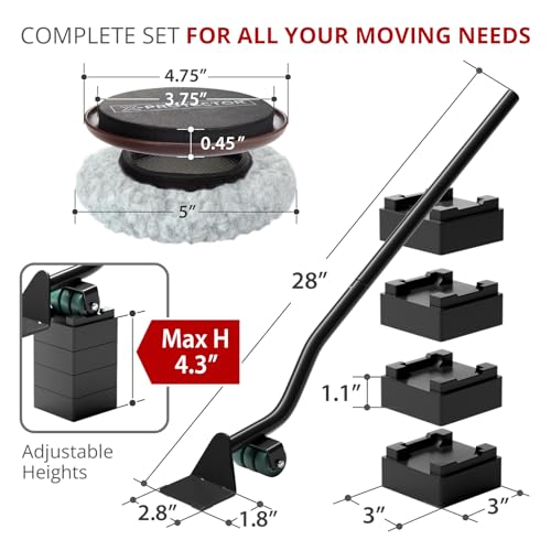 X-Protector XProtector MultiSurface Furniture Sliders Furniture Lifter Tool Set 4 PCS 5 Sliders for Furniture with Furniture Jack Move Your Furniture Easily with Furniture Movers for Hard Floors Carpets - Image 3