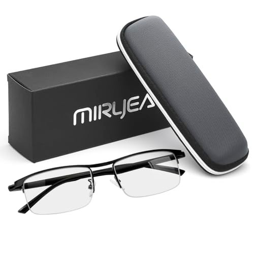 MIRYEA Progressive Multifocus Computer Reading Glasses Blue Light Blocking Multifocal Readers for Men and Women Multi Focus Eyeglasses Eyewear Anti Glare Light Weight TR90 Semi-rimless Frame - Image 2