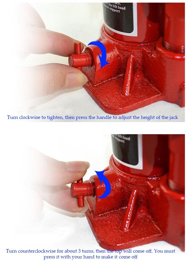 DUNISO 3 Ton Hydraulic Bottle Jack with rocker, Heavy Duty Steel Automotive Lifting Jack,Portable Repair Tool for Car, Truck, RV, and More（Red） - Image 3