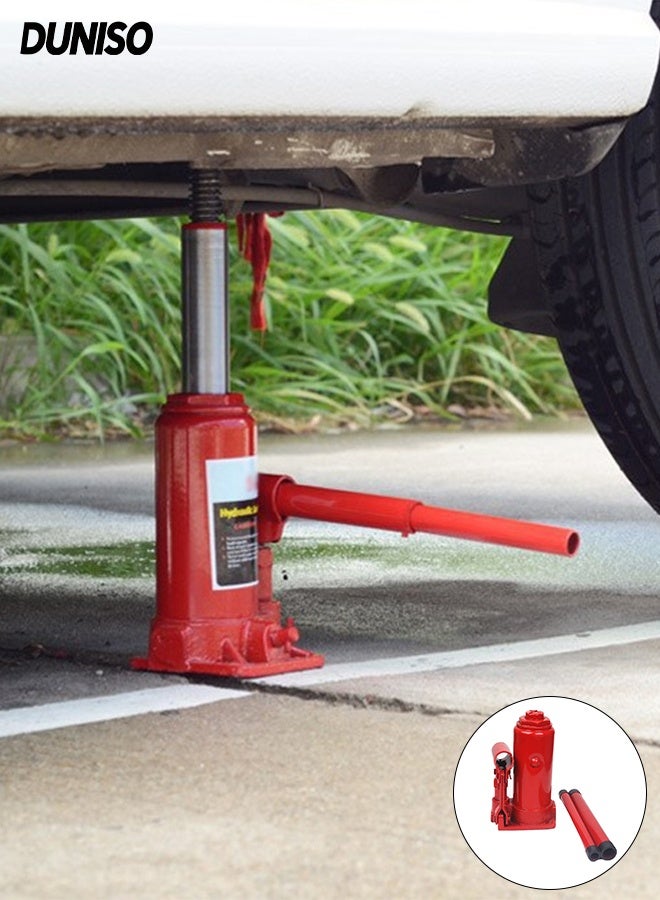 DUNISO 3 Ton Hydraulic Bottle Jack with rocker, Heavy Duty Steel Automotive Lifting Jack,Portable Repair Tool for Car, Truck, RV, and More（Red） - Image 1