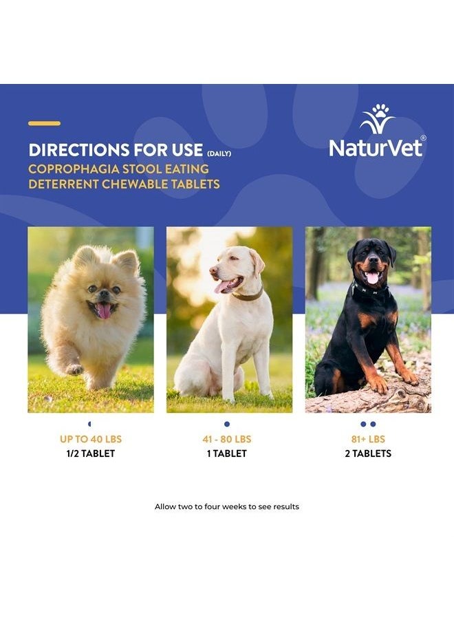NaturVet - – Coprophagia Stool Eating Deterrent Plus Breath Aid | Deters Dogs from Consuming Stool | Enhanced with Breath Freshener, Enzymes & Probiotics | 60 Chewable Tablets - Image 1