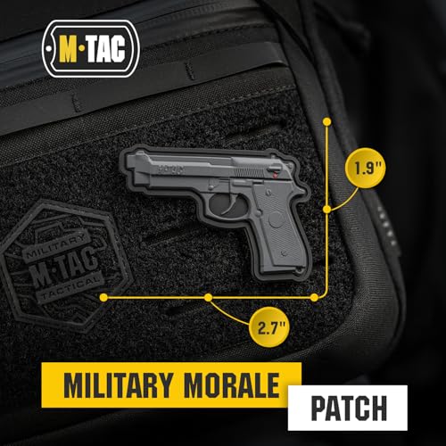 M-Tac Morale Patches 3D PVC - Us Army Patch -Tactical Patch BerettaGrey Military Hook Fasteners (Grey) - Image 2