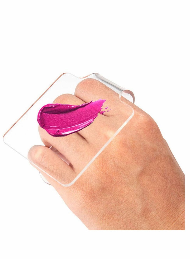 2 Pcs Handheld Transparent Makeup Mixing Palette - Ideal for Foundation and Acrylic Blending for Professionals and Makeup Enthusiasts - Image 2