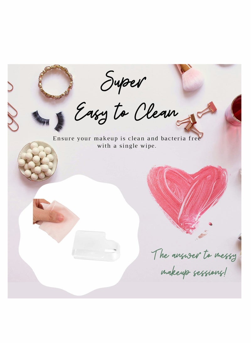 2 Pcs Handheld Transparent Makeup Mixing Palette - Ideal for Foundation and Acrylic Blending for Professionals and Makeup Enthusiasts - Image 4